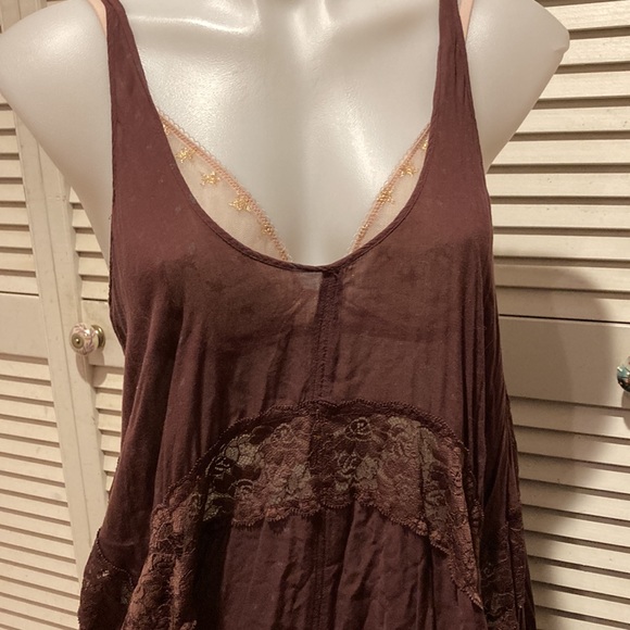 FREE PEOPLE SHE SWINGS CAMI SLIP DRESS IN MAROON (DARK RED) - Picture 5 of 11